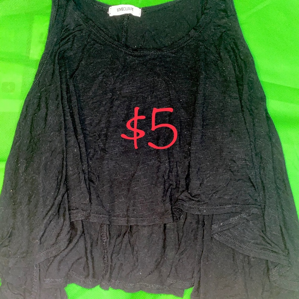 Love Culture Flowy Black Crop Top